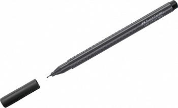 KALAM.KZ - Ручка капиллярная, 0,4мм, трехгранная форма, антискользящая зона, черная Faber-Castell