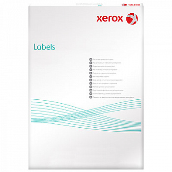 Наклейки на 12, А4, 105x44мм, 100л, прямоугольные края, белые Xerox