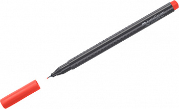 KALAM.KZ - Ручка капиллярная, 0,4мм, трехгранная форма, антискользящая зона, красная Faber-Castell